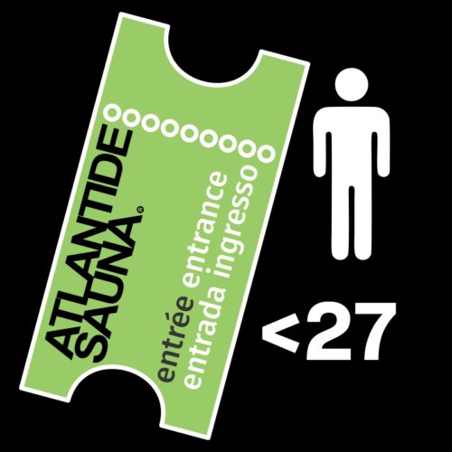 Ticket d'entrée HOMME seul moins de 27 ans - Atlantide Sauna Paris